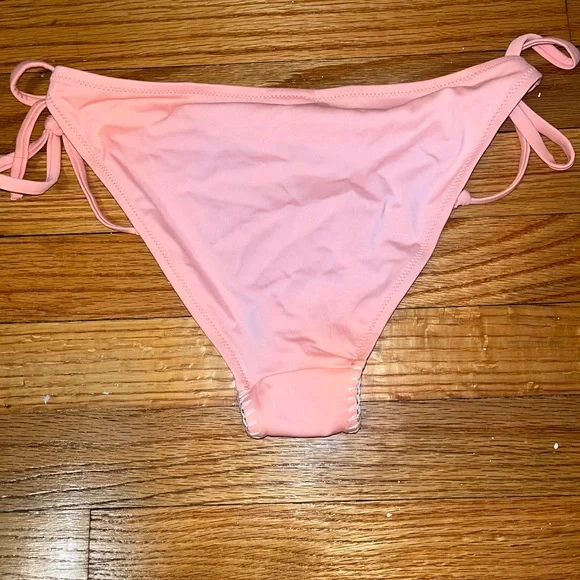 pink tie front bikini bottoms - Picture 2 of 2